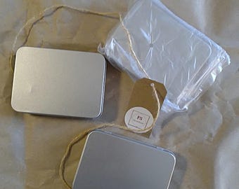 3 silver tin cans craft material packaging