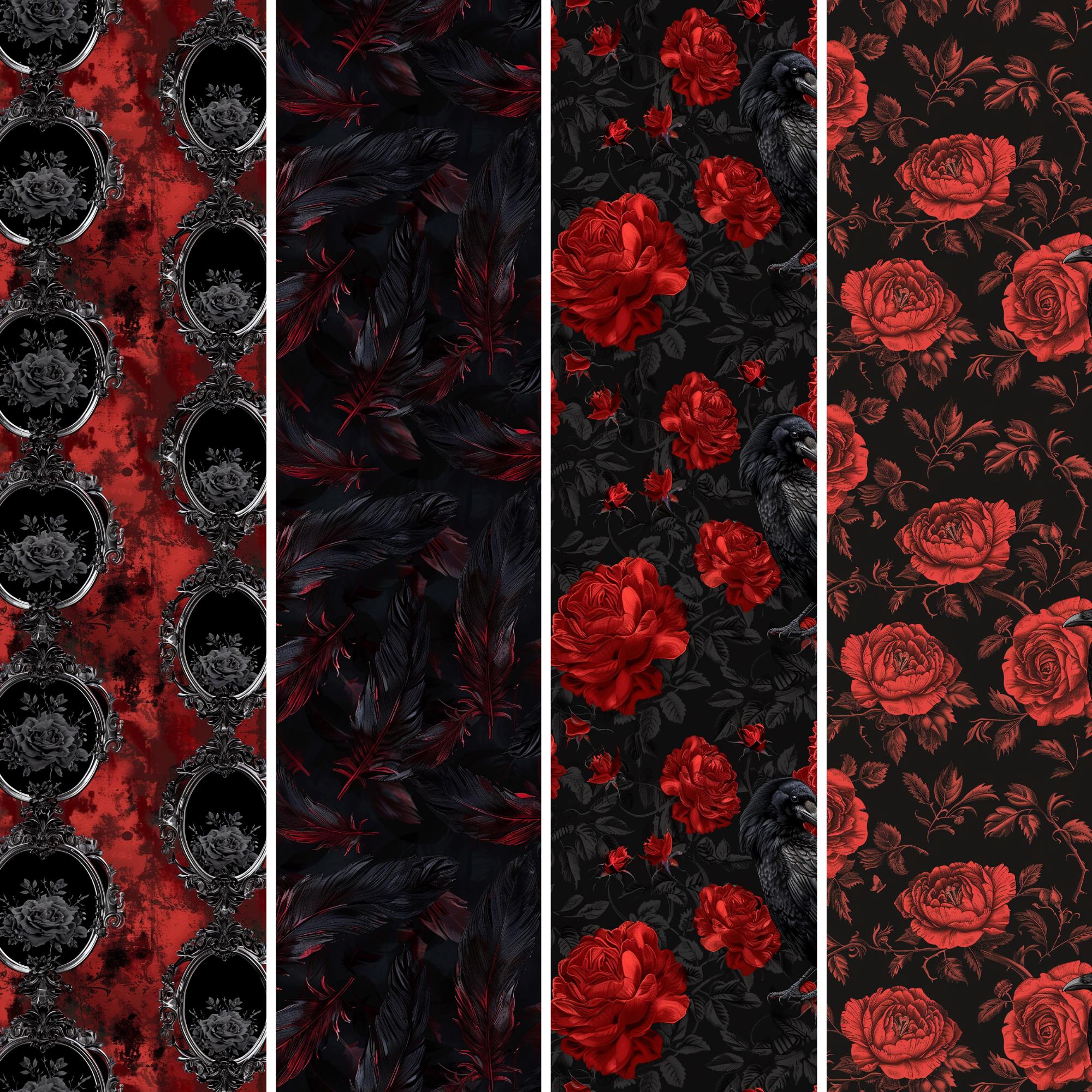 Vampire Seamless Digital Papers | Gothic Horror Pattern Pack | Dark ...