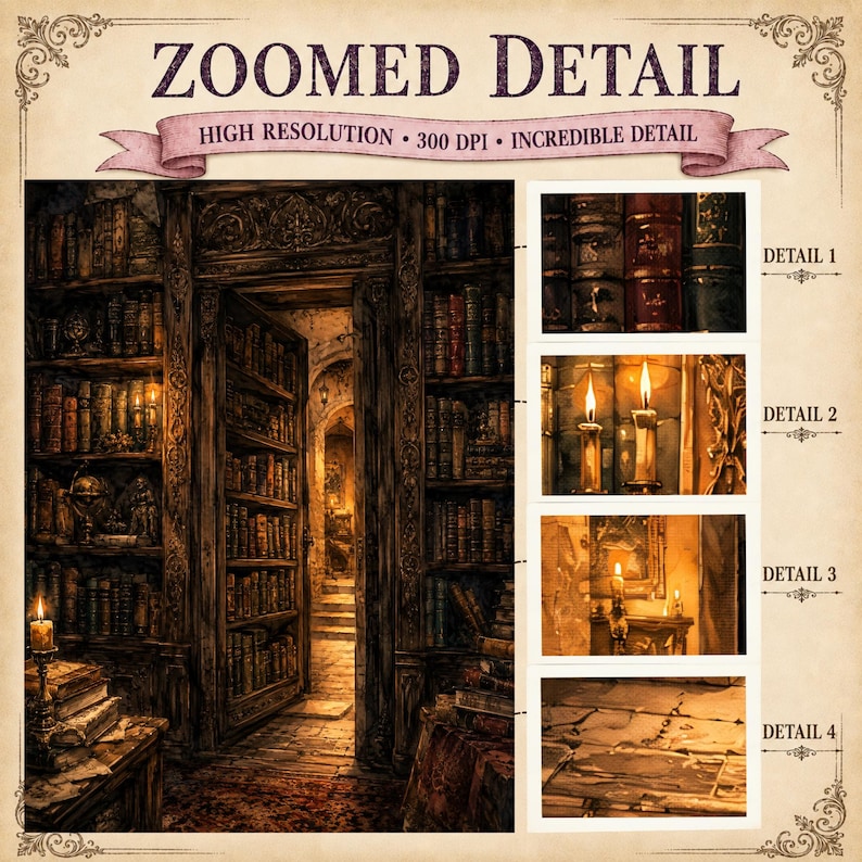 Secret Library Junk Journal Pages, Dark Academia Digital Papers (8.5 X ...