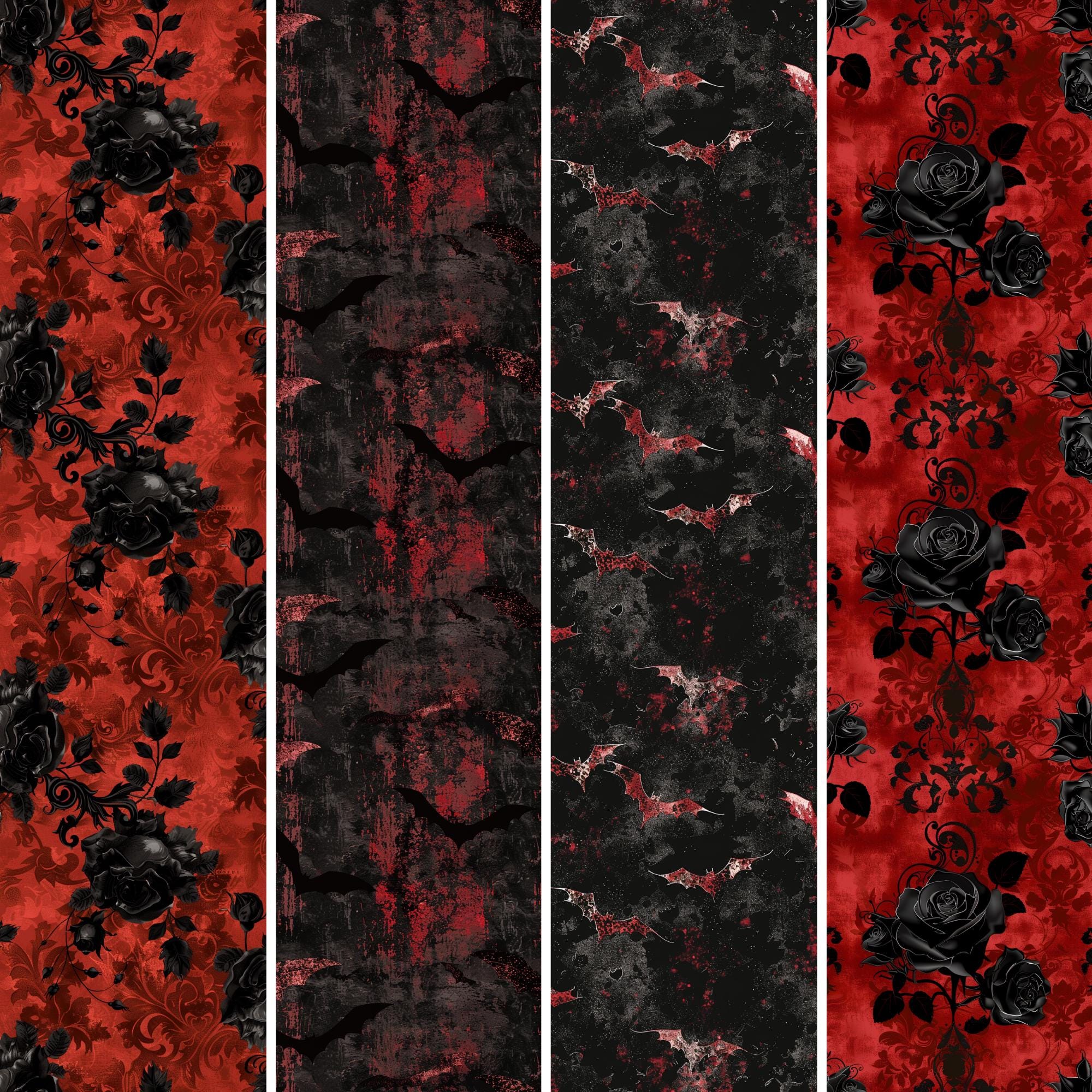 Vampire Seamless Digital Papers | Gothic Horror Pattern Pack | Dark ...