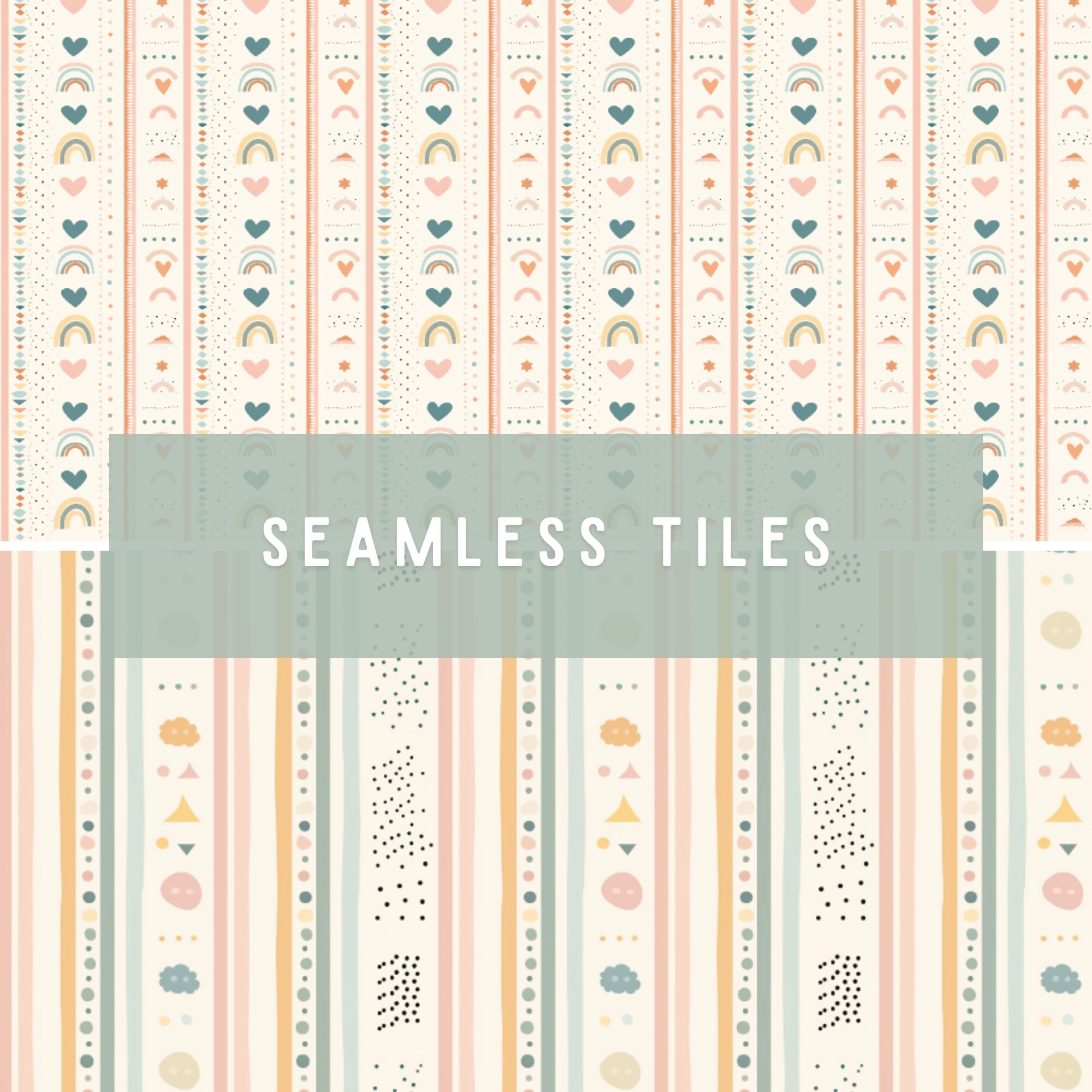 50 Pastel Boho Patterns Digital Paper - Seamless Design, Digital Paper ...