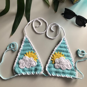Crochet Bikini , Handmade Crochet Bikini, Handmade Bikini Top, Festival Style Bikini Top, Summer Bikini