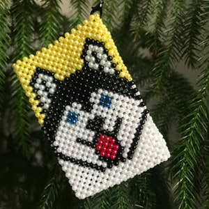 CARTERA PARA PERROS: Cartera con tarjetero, Identificación, Tarjetero, Cartera minimalista con diseño de perros, Cartera con cuentas, Tarjetero hecho a mano con llavero