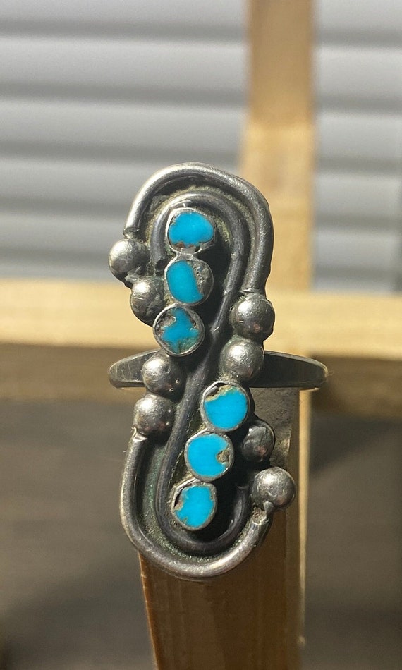 1940's Navajo Sterling Silver and Turquoise Size 7