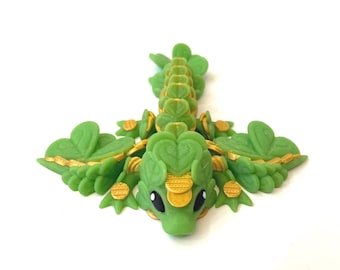 3D Articulated Clover Dragon: Lucky St. Patrick's Day Fidget