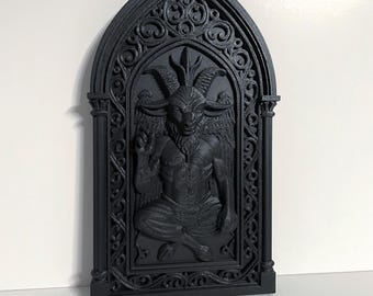 Baphomet Wall Art 3D Printed, Gothic Dark Art Decor Ornate Victorian Wall Art