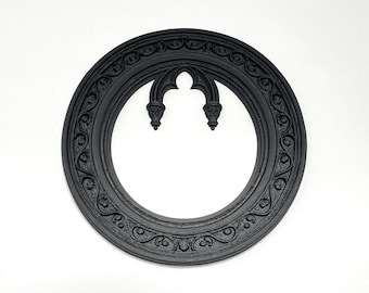 Gothic Rose Window Wall Art: Medieval Home Decor Frame