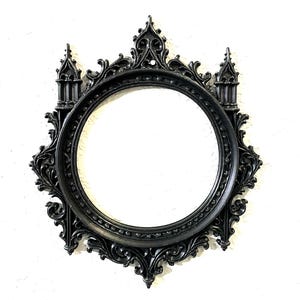 Gothic Cathedral Round Frame, Medieval Ornate Scroll Work, Dark Academia Wall Art
