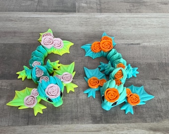Articulated Wyvern Rose Dragon: 3D Printed Flexi Fidget Toy