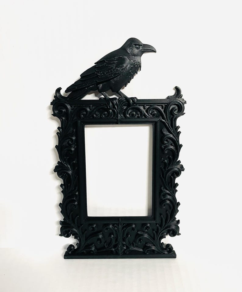 Raven Window Frame Gothic Raven Photo Frame: Dark Victorian Baroque Decor, - Etsy