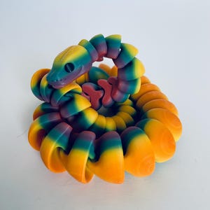 3D Printed Ball Python Fidget Snake: Articulated Desk Toy
