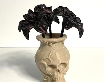 The Forbidden Vase 3D Printed, Gothic Decor, Skull Vase