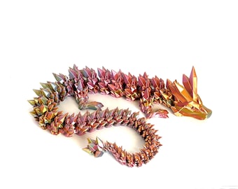 Articulated Crystal Dragon: 3D Printed Fidget , Cinderwing3D Design