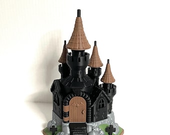 Castillo gótico de Drácula impreso en 3D: decoración de Halloween de Transilvania