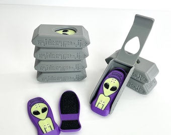 Kickflip Magnetic Fidget Skateboard | Old School Board | Glow Alien Edition