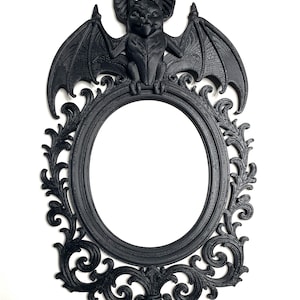 Victorian Oval Bat Frame,  Gothic Frame Decor, Baroque Frame Dark Wall Art, Halloween Decor