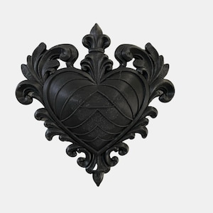 Dark Gothic Relief Heart Wall Plaque Baroque Style Decor, Halloween Decor,