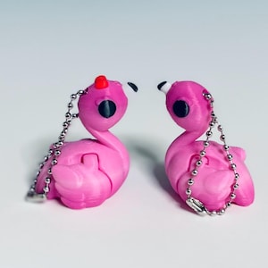3D Printed Articulated Flamingo Fidget: Keychain Charm