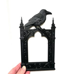 Raven/Crow Photo Frame, Victorian Gothic Frame Decor, Baroque Frame Dark Wall Art, Halloween Decor