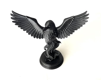 3D Printed Raven Sculpture: Gothic Home Decor, Spooky Ornament