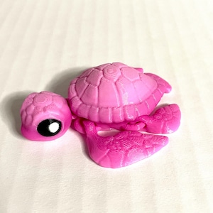 3D Printed Flexi Sea Turtles: Articulated Fidgets for ADHD Stress Relief, Rainbow & Multi-Color Options.