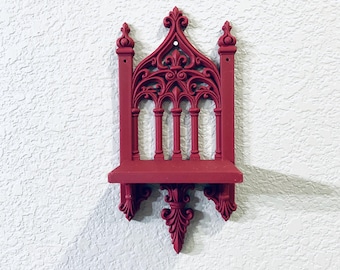 Gothic Cathedral Display Shelf: Dark Academia Decor