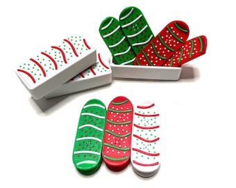 Kickflip Magnetic Fidget Skateboard: Christmas Holiday Cake Edition