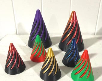 3D Printed Spiral Fidget Cone: Office Desk Decor, Stress Relief