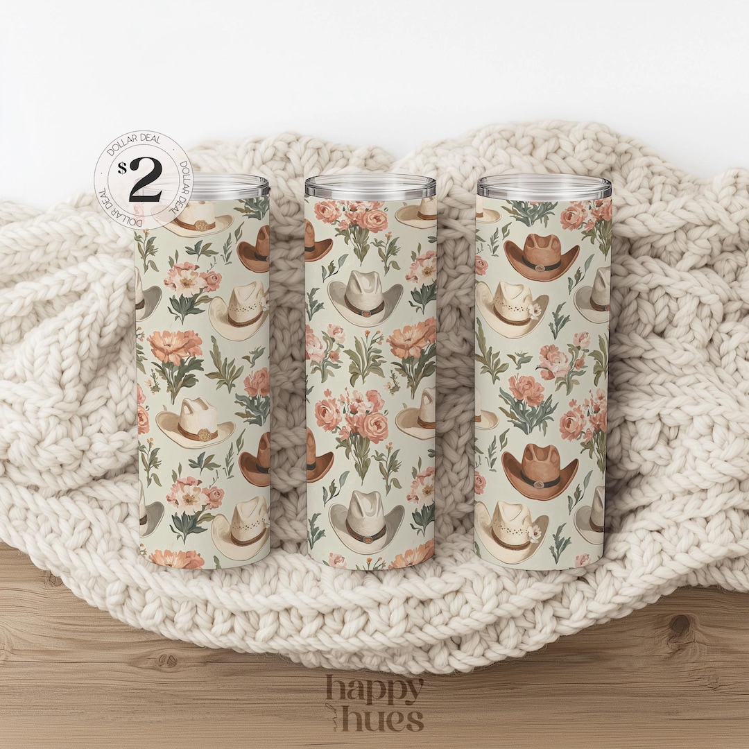 Cowgirl Hat 20oz Tumbler Wrap Country Sublimation Design Western Hats ...