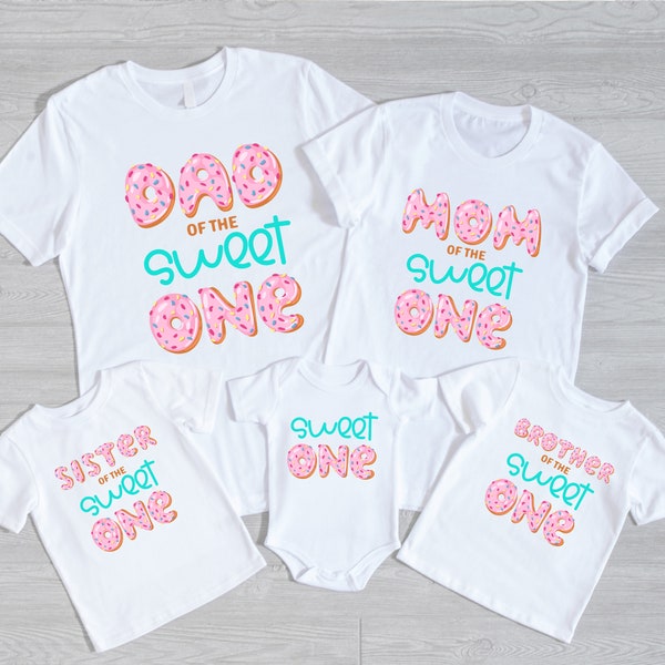 Donut Birthday Shirts, Family Matching Sweet One Donut Birthday Shirts, Sweet One Birthday, 1st Birthday Party, First Birthday Girl Outfit