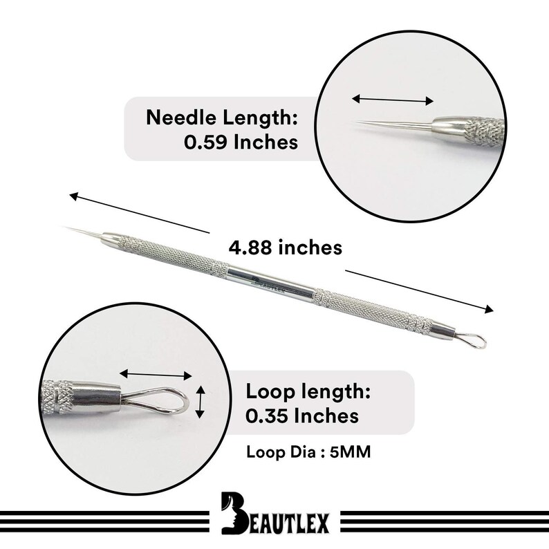 Lancet for Facial Milia Remover and Whitehead Extractor. Double Ended