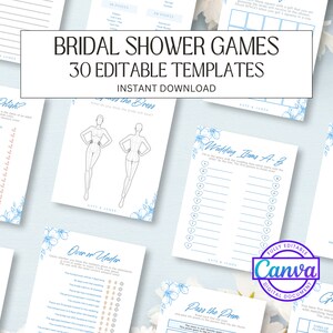 Most Popular Bridal Shower Games Bachelorette Games Bridal Shower Ideas Party Games Wedding Shower Game 30 Editable Shower Game Templates