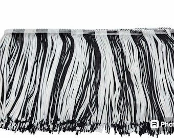 Black & White &quot;Striped&quot; Fringe