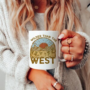 Wilder than the West Mug | Cowboy mug | Retro cowboy mug | Vintage mug | Cute coffee mug | Birthday gift for her | Birthday gift | Western