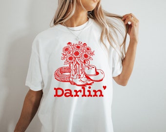 Darlin' T-shirt | Western T-shirt | Cowgirl | Cowboy | Cute Western T-shirt | Rodeo | Cowboy T-shirt | Unisex garment-dyed t-shirt