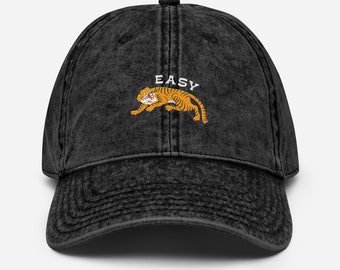 Sombrero bordado tigre fácil / gorra vintage / tigre fácil / sombrero lindo / sombrero bordado / sombrero de verano