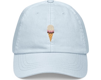 Ice Cream Embroidered Dad Hat | Cute summer hat | Embroidered hat | Summer baseball hat | Ice cream hat