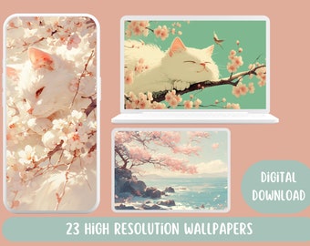 Cherry Blossom wallpaper cats wallpaper lofi wallpaper anime wallpapers 4k wallpaper aesthetic desktop wallpaper cute wallpaper