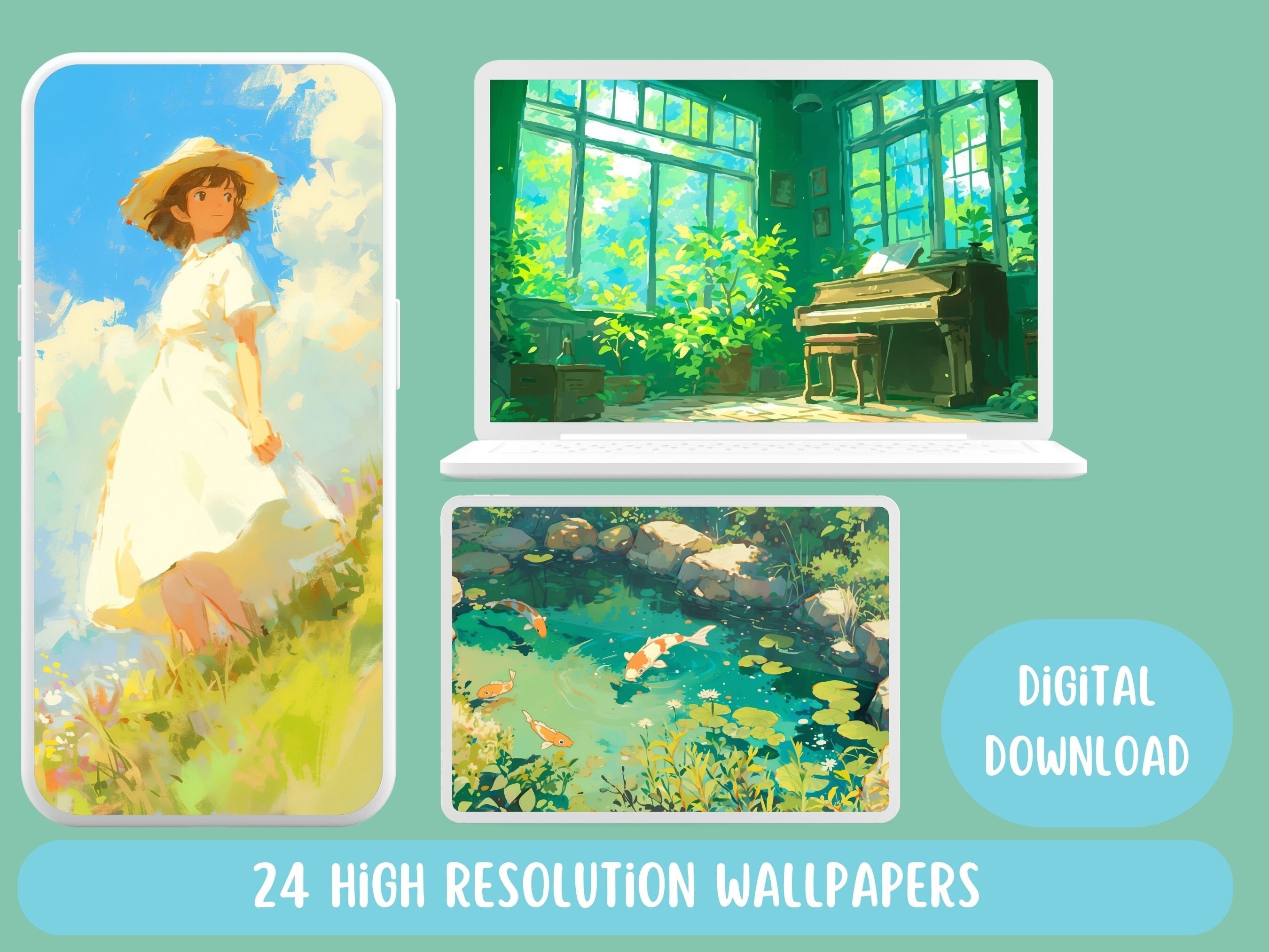 Studio Ghibli Inspired Wallpaper Cat Wallpaper Nature Wallpaper Anime