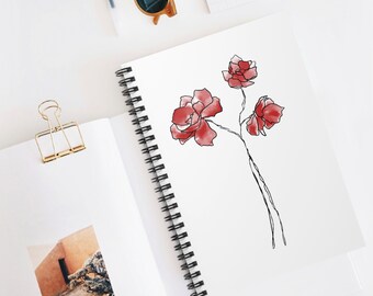 Flower Notebook, Floral Notebook, Spiral Notebook, Personal Notebook, Garden Journal, Travel Notebook, Small Notebook, Dream Journal