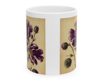 Keramiktasse, 325 ml Vintage Blumen Print