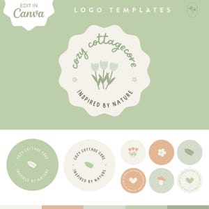 Bearbeitbar Cottagecore Canva Logo | Anpassbares Logo-Design | für Kleinunternehmen | Bearbeitbare Canva Vorlage | Branding-Logo-Design