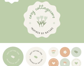Editable Cottagecore Logo Template: Canva Design (Digital Download)