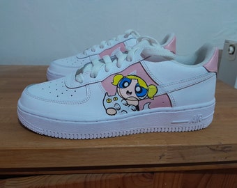 AANGEPASTE Nike AF1 Powerpuff Girls bubbels thema