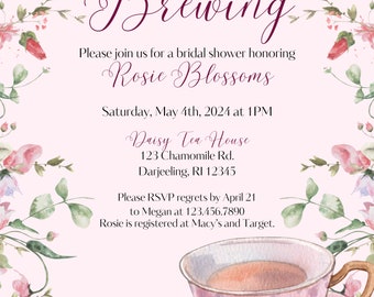 Love is Brewing Bridal Shower Invitation — Digital Download