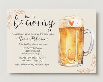 Love is Brewing Bridal Shower Invitation — Digital Download