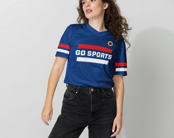 Go Sports! Jersey for non-sports fans: Blue White and Red
