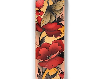 Poppy Moth Skateboard Art Deck