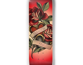 CUSTOM NAME/WORD American traditional sweetheart tattoo deck
