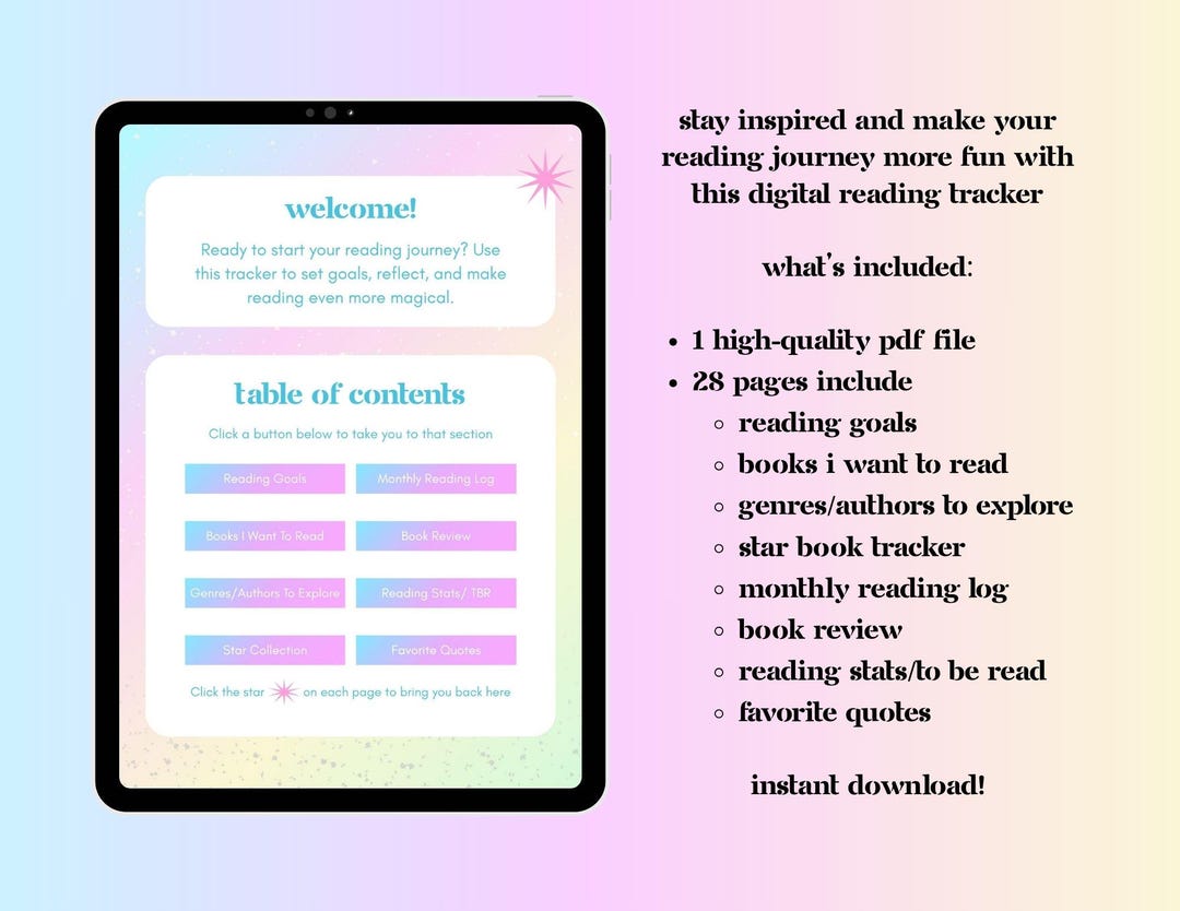 Book Tracker | Printable | Reading Journal | Digital Download - Etsy UK